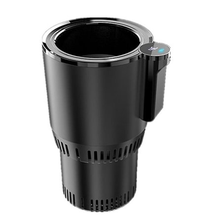 12V Auton Toimisto 2-in-1 Lämmittävä Jäähtyvä Mukinlämmitin Jäähytin Mukin Älykäs Digitaalinen Näyttö Juomien Pidikkeet Musta