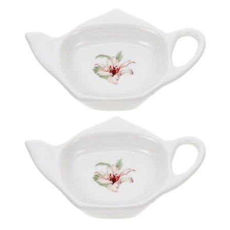 2 stk. Keramiske tebrevs holdere, udsøgt tebrevs bakke, lille løs te skål, tebrevs coaster bakke