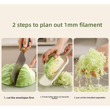 ING Kål Strimler og Skærer, Grøntsagsskærer i Rustfrit Stål, Salat Strimler, Coleslaw, Løg, Multifunktionel Hakker til Kål, Salat og