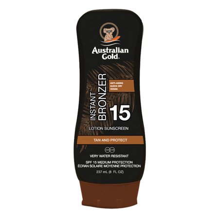 Australian Gold SPF15 Lotion with Instant Bronzer 237ml - Latte solare corpo media prot.