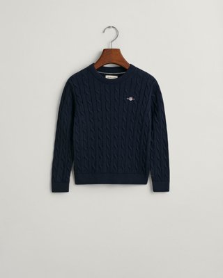GANT - Kabelstrikket genser til barn evening blue