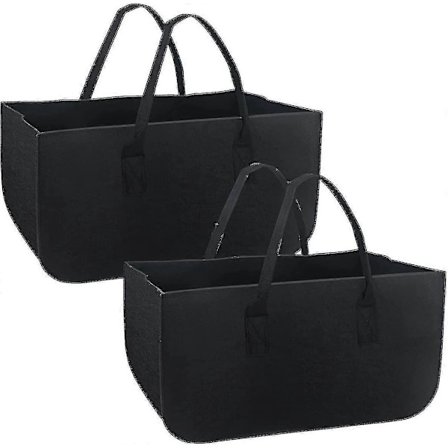 2 kpl Huopa Tulenpuun Kuljetuskahvoilla Suuri Tulenpuun Kori Taitettava Musta Huopa Puun Kori Kestävä Tulenpuunpidin Ostoksille Leirintään