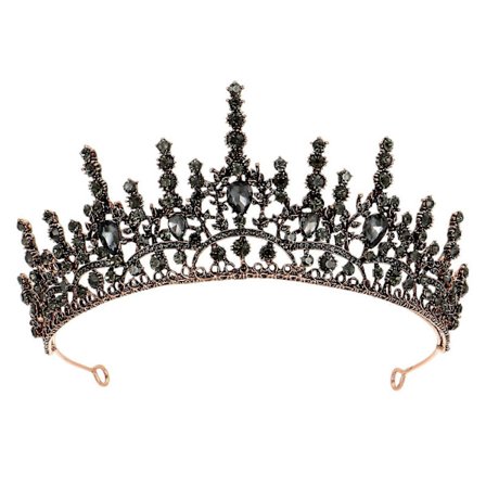 Kristall Vintage Barokk Krone Tiara Retro Hodeplagg Tilbehør for Bryllup