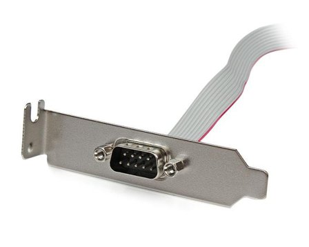 StarTech 1 Port 16in DB9 Serial Port BRacket to 10 Pin Header - Low Profile - low profile DB9 Header - DB9 bRacket (PLATE9M16LP) - serielt panel -