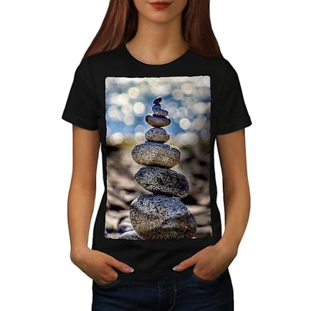 Zen Garden Rock Women Blackt-shirt