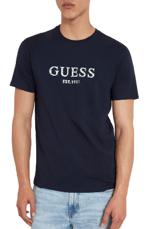 Guess Ss Cn Iridesce T-Shirt T-shirts Herr Blå XXL
