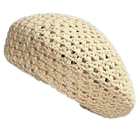 Pustende Beret-hatt for forskjellige anledninger Heklet hul malerhatt Dame Formell begivenhet Dome-hatt Daglig tilbehør Rosa[D]