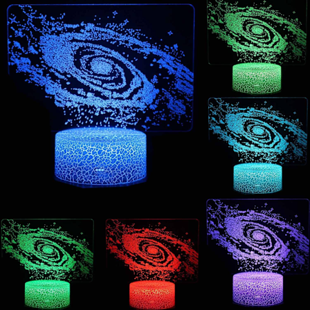 3D Illusion Universe Stars Nattlampa 16 Färgförändring