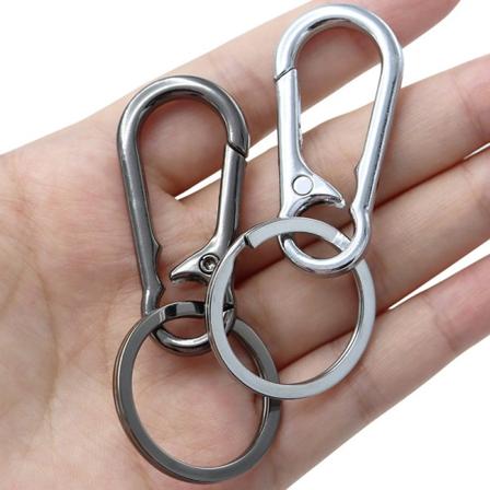 2 stk. nøgleringklip, nøglering, metal karabinhage, nøgleringe, nøglekæder, nøglekæder til kvinder og mænd