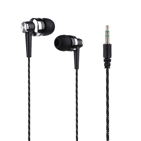 Snygg flätad linje stereo musik in-ear headset hörlurar utan mikrofon hörlurar