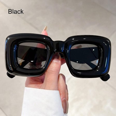 Y2K Solglasögon Fyrkantiga Solglasögon SVART SVART