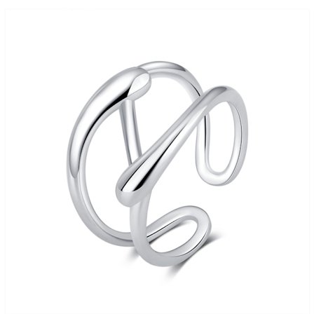 925 Sterling Silver Ring för kvinnor, justerbar solid vintage sil