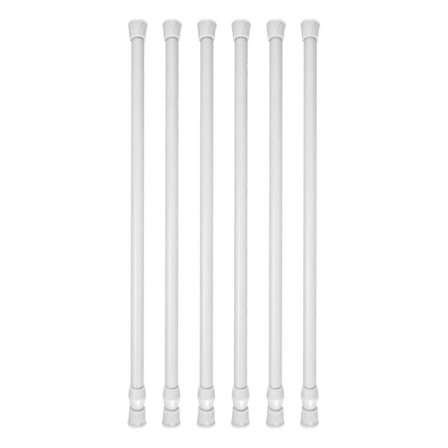 6-pak spændestænger, justerbare fjederbelastede skabsstænger gardinstænger hvide (FMY) hvid