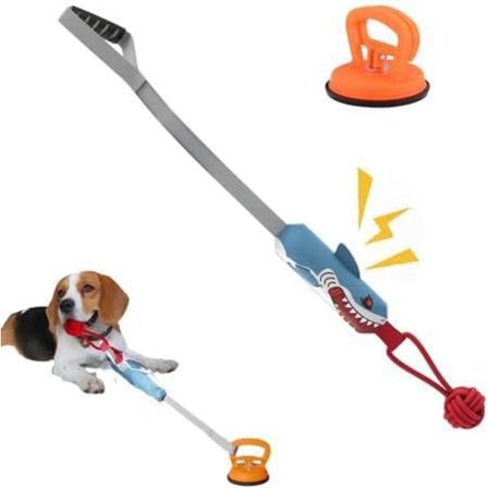Hundelegetøj til tovtrækning, interaktivt pibende hundelegetøj med sugekop, sjovt hundelegetøj til indendørs og udendørs brug