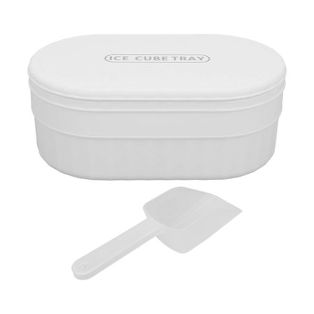 36 Lokeron jääpala-astiat Uudelleenkäytettävä Pinottava Jääpalamuotti Kannella Jääkauha Pakastimeen Valkoinen