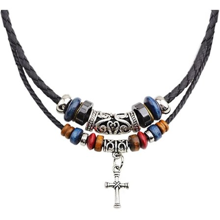 Gentleman's Acsergery Läderkedja Nordisk Viking Läderhalsband Retro Hampa Läder Retro Tribal