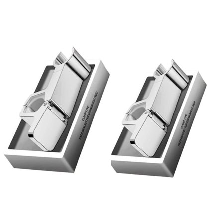 2-pack universalinen puristenostettava suihkupään pidike 24-34mm tankoille, säädettävä kulma ja helppo kiinnitys Silver