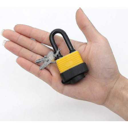 4-delt hængelås, ensnøglede, vandtæt, bredt hus - vejrbestandig, til udendørs