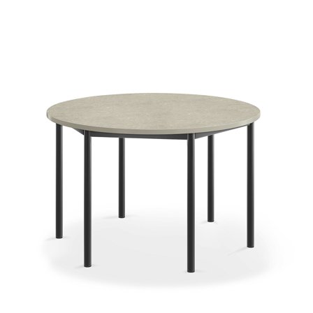 Tisch SONITUS, rund, Ø1200x720 mm, Linoleum hellgrau, anthrazit