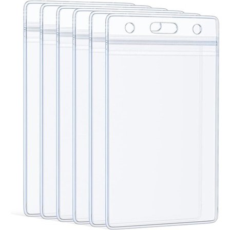 ING 6-delt Vertikal Vandtæt Gennemsigtig PVC Kortholder til ID-kort