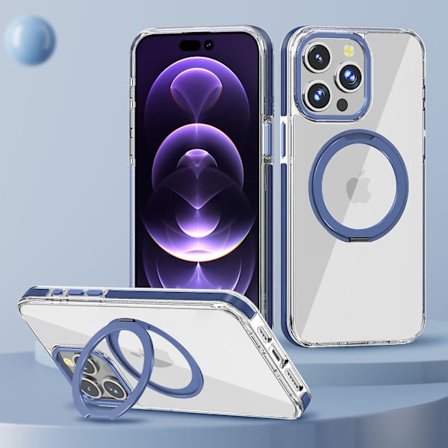 Magnetic Clear Case Kompatibel Iphone 15 Pro Max Med Magsafe Stand Ring Hållare Stötsäker För Iphone 15 Pro Max Case