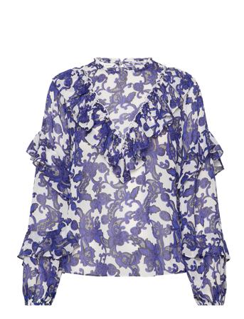Idina Bluse Langermet Marineblå Ted Baker London*Betinget Tilbud