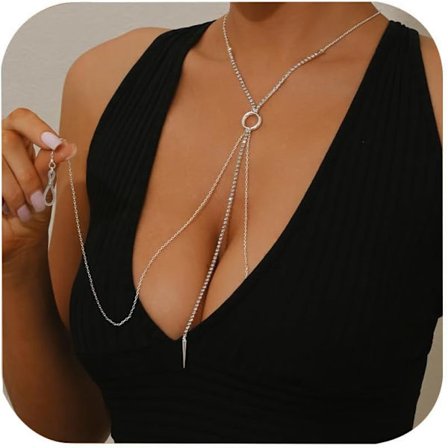 Justerbare Brystvorteklemmer Ikke-Piercing Begynder med Kædehalskæde til Kvinder y Rhinestone Kæde Brystvorteklemmer til Voksenleg BH Smykker