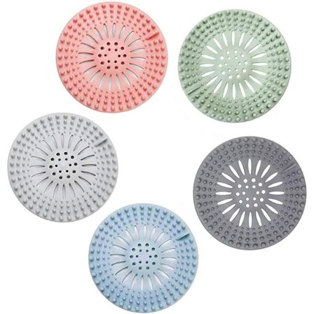 5-Pack Silikon Handfat Sil Duschavlopp, Hair Catcher Cover Lätt att installera