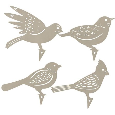 Ruohoinen metallilintu puutarha-aidan koriste Tikka Puutarhanhoito Maa Robin Taide Pihan koriste Metallilintu Teräs