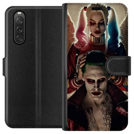 Kompatibelt Lommeboketui til Sony Xperia 10 V Joker og Harley Quinn DC Comics Suicide Squad plakat retro tegneserie skurker par film fanart design