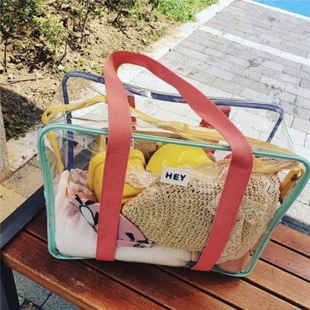 Ferieveske strandveske transparent geléveske stor kapasitet po