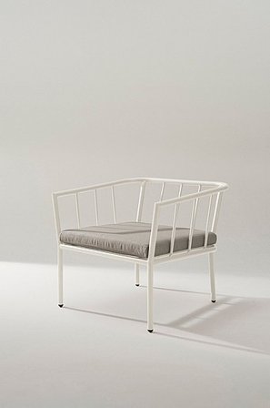 Jotex - Fåtölj Aluminium - Polyester Vit/ljusgrå dyna MENTON - Köp Utefåtöljer hos Jotex