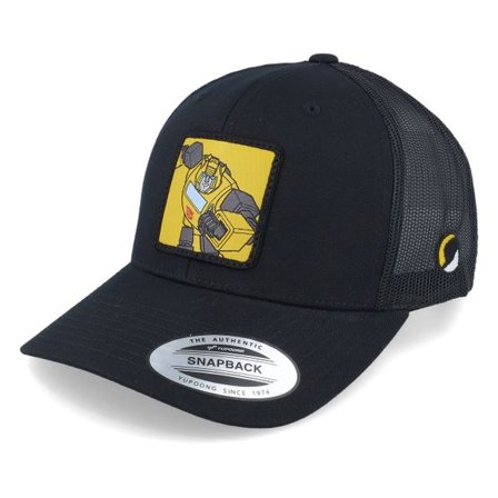Transformers - Svart trucker Keps - Bumblebee In Action Black Trucker @ Hatstore