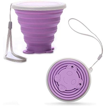 Sammenleggbar reisekopp | Sammenleggbar silikonvannkopp med lokk | Gjenbrukbar drikkekopp | Piknikkopp | Teleskopisk campingkopp