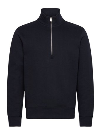Mango Regular-Fit Zip-Neck Sweatshirt - Navy - M