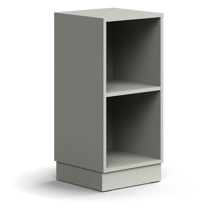 Bokhylle QBUS, 1 hylle, sokkel, H868 B400 D400 mm, lys grå
