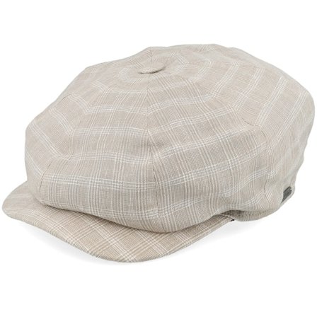 Wigéns - Beige flatcap Cap - Retro Cap Ecru Newsboy Flat Cap @ Hatstore