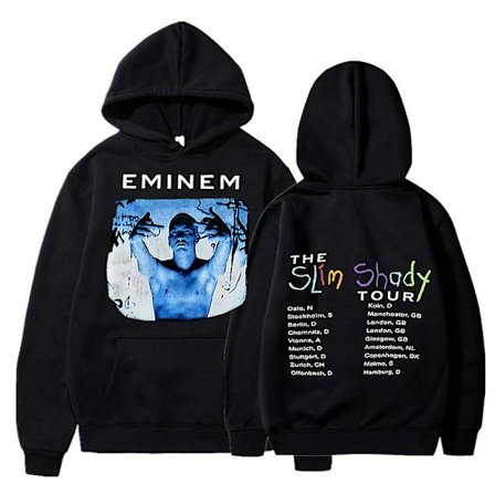 Eminem Anger Management Tour 2002 Hoodie Vintage Harajuku Rolig Rick Tröjor Långärmad Herr Dam Pullover Mode