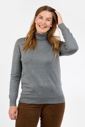 BRANDTEX - Strik - Grå Melange - Rullekrave