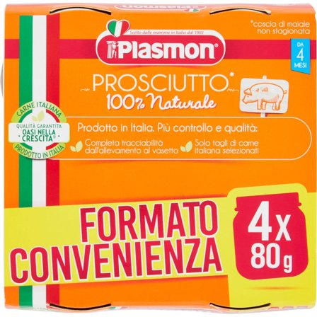 Plasmon Omogeneizzato Prosciutto Cotto 4x80g 4Mesi+