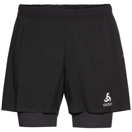 Odlo Men's Zeroweight 5 Inch 2-in-1 Shorts Men workout shorts Black S
