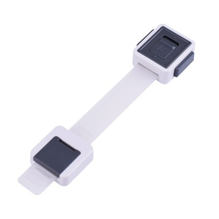 Børnesikkerhedslås (1-pak) - Babysikre skabe, skuffer, toiletter & apparater - Justerbar remlængde, dobbeltlåsfunktion - Enkelt spænde for voksne