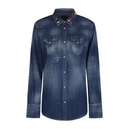 Dsquared2 - Skjortor - Blå - Herr - Storlek: Xl, Herr, Storlek: XL