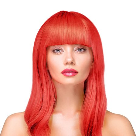 Peruk Långt Rakt Hår - Röd