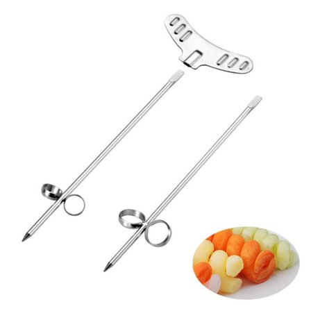 2 stk. manuell spiralskjærer i rustfritt stål, potetrive, fruktutskjæringsverktøy, kjøkken DIY matvalse