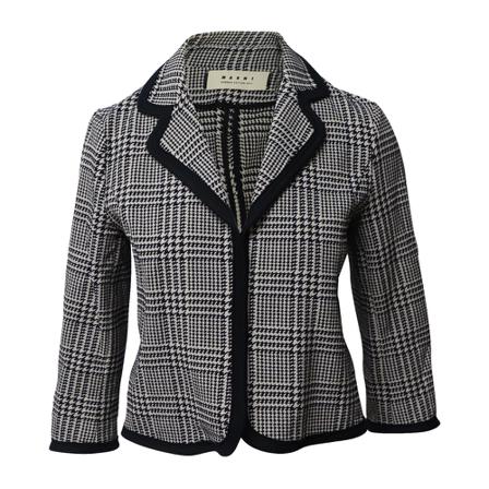 Marni Pre-owned Cropped Checked Jacket , Zwart , Dames , Maat: ONE Size