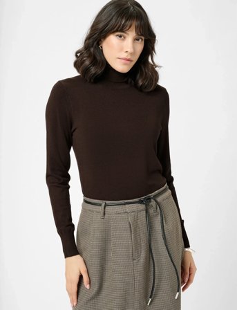 Kaffe Astrid Roll Neck - Brown - XXL