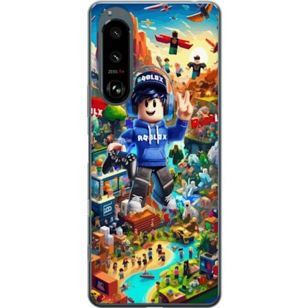 Yhteensopiva Puhelinkuori Sony Sony Xperia 5 III Suuri yksityiskohtainen Roblox-maailma täynnä hahmoja, seikkailuja ja värikkäitä ympäristöjä,