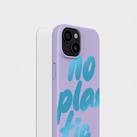 No Plastic Phone Case Lilac Plant-Based Phone Cover & Screen Protector, iPhone 15 Plus