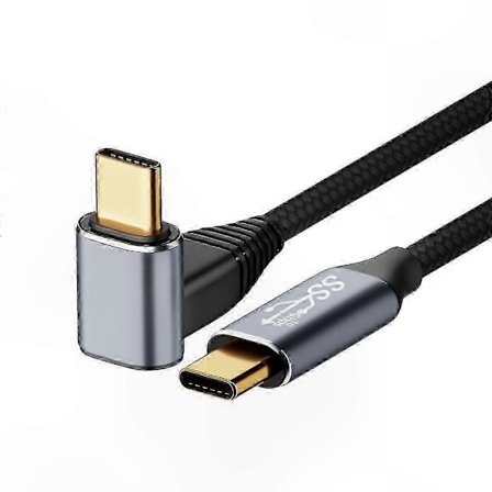 USB C till C Vinkelkabel, 100W Snabbladdning, 0.5M-3M Längd, Typ-C till Typ-C Laddningskabel för Enheter